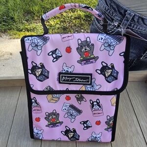 BETSEY JOHNSON PINK BETSEY JOHNSON DOGGY FLAP TOP INSULATED LUNCH TOTE